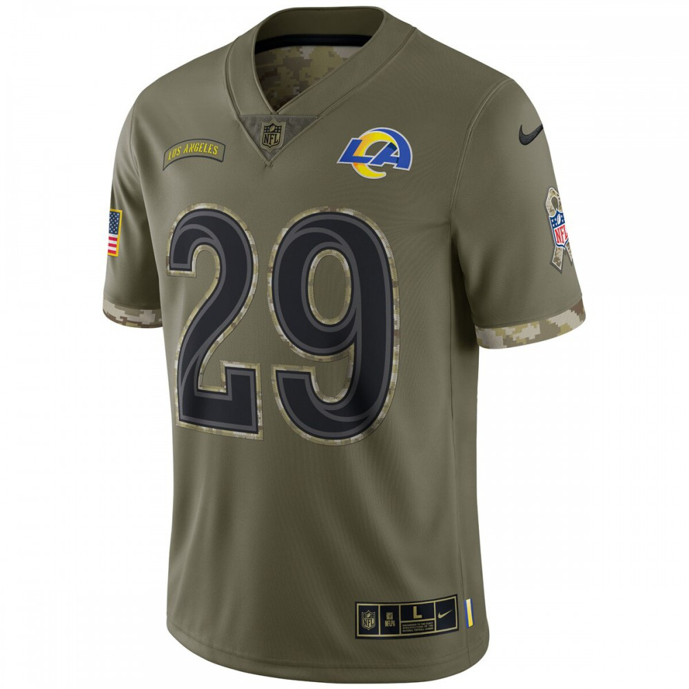 Eric Dickerson Los Angeles Rams 2022 Salute To Service Retired Player Limited Jersey - Olive-Profan Arena